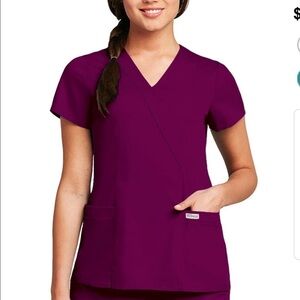 NWT Greys Anatomy mock wrap scrub top